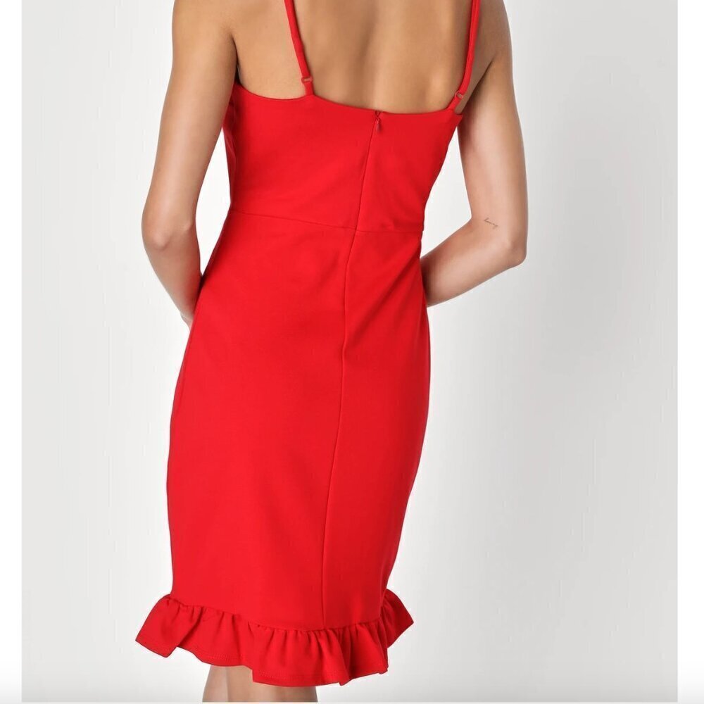 Lulus Red Ruffled Mini Dress | Women's Size Small - Picture 3 of 8
